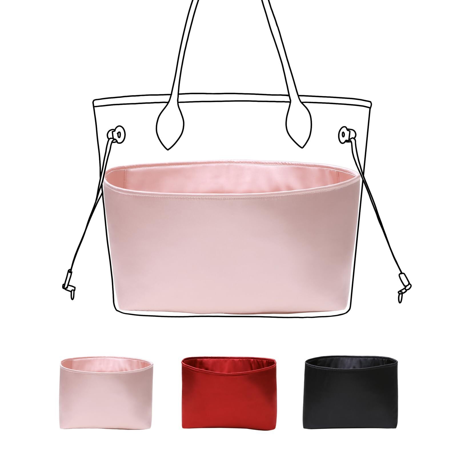 7067 Luxury Silk Purse Organizer For Neverfull Gm - Silky Smooth Handbag